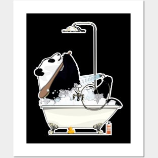 Panda in the Bath Posters and Art